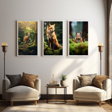 Painting of Animals in Forest